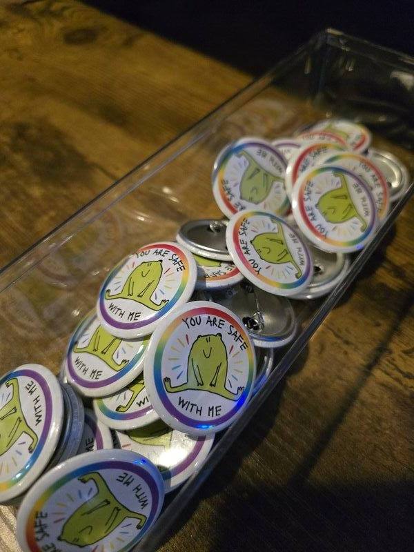 you are safe with me pin button